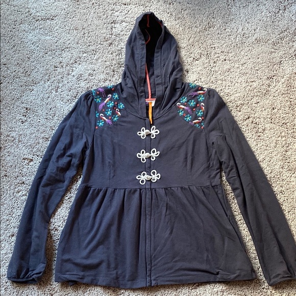 SUNDAY (days of the week) zippered layering top L - Picture 1 of 10